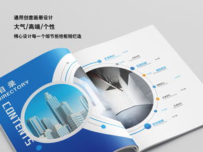 蓝色科技公司画册设计与网络技术服务资源